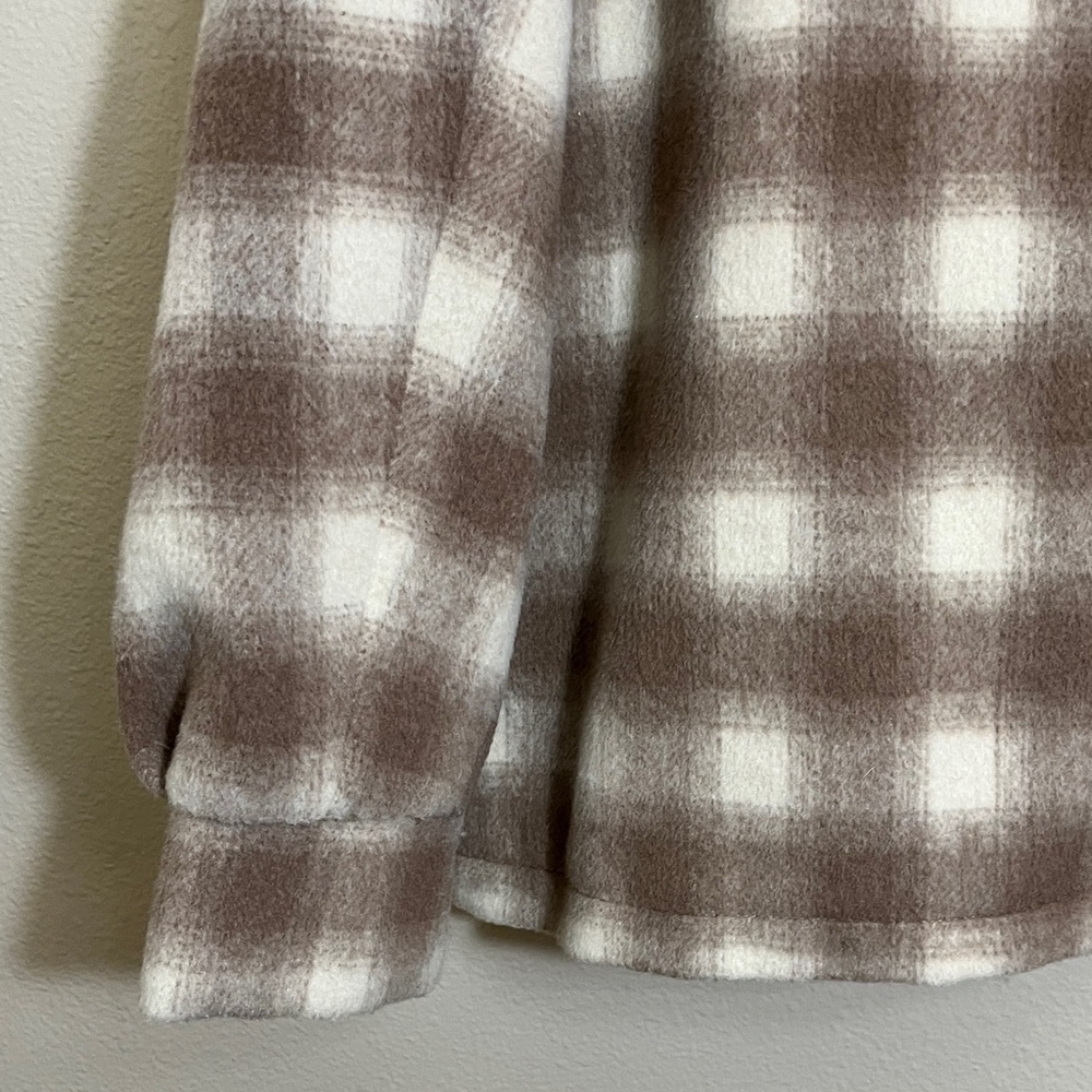 Vigoss Brown Cream Checkered Button Jacket - Picture 11 of 16